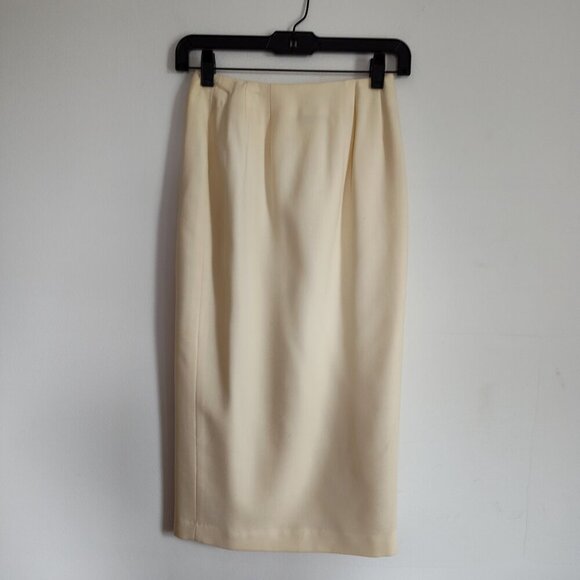 Ladies SZ 4P Theo Miles Vintage Ivory Wrap Skirt - Picture 2 of 3